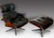 Lounge Chair with Ottoman by Charles & Ray Eames, 1956, Set of 3 1