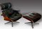Lounge Chair with Ottoman by Charles & Ray Eames, 1956, Set of 3, Image 1