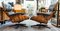 Lounge Chair with Ottoman by Charles & Ray Eames, 1956, Set of 3 4