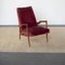 Armchairs in Wood & Velvet attributed to Ico & Luisa Parisi, 1950s, Set of 3 1