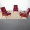 Armchairs in Wood & Velvet attributed to Ico & Luisa Parisi, 1950s, Set of 3 4