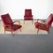 Armchairs in Wood & Velvet attributed to Ico & Luisa Parisi, 1950s, Set of 3 3