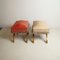 Italian Stool in Wood & Fabric in Gio Ponti Style, 1940s, Set of 2 4