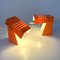 Orange ABS Plastic Tables Lamps, 1970s, Set of 2 2