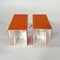 Orangefarbene Tischlampen aus ABS-Kunststoff, 1970er, 2er Set 3