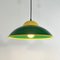 Green & Yellow Ceiling Light in Perforated Metal, 1970s 2