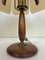 Lámpara de mesa de teca y vidrio ámbar de Hustadt Leuchten, años 60, Imagen 7