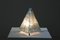 Glas & Metall Pyramid Tischlampe, 1970er 12