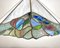 Vintage Tiffany Style Ceiling Lamp in Stained Glass & Brass, Italy, 1980s 5