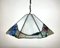 Vintage Deckenlampe aus Buntglas & Messing im Tiffany-Stil, Italien, 1980er 2