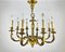 Vintage Gilt Bronze Chandelier, France 1