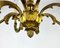 Lámpara de araña vintage de bronce dorado, Francia, Imagen 7