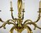 Lámpara de araña vintage de bronce dorado, Francia, Imagen 5