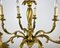 Lámpara de araña vintage de bronce dorado, Francia, Imagen 6
