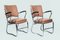 Mid-Century Steel Tube and Leather Armchairs, 1950s, Set of 2 1