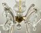 Lámpara de araña estilo Maria Theresa vintage de latón dorado y cristal, Imagen 5