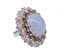 18 Karat White and Rose Gold Ring with Chalcedony and Diamonds, 1970s 2