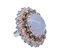 18 Karat White and Rose Gold Ring with Chalcedony and Diamonds, 1970s, Image 2