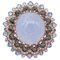 18 Karat White and Rose Gold Ring with Chalcedony and Diamonds, 1970s 1