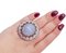 18 Karat White and Rose Gold Ring with Chalcedony and Diamonds, 1970s, Image 5