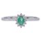 Modern 18 Karat White Gold Ring with Emerald and Diamonds 1