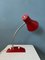 Lámpara de mesa flexible era espacial vintage en rojo, Imagen 10