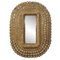 Oval Carved Wood Mirror, 1950s, Image 1