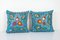 Baby Blue Suzani Silk Cushion Covers, 2010s, Set of 2 1