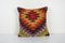 Anatolian Handmade Organic Diamond Square Cushion Cover, 2010s 1