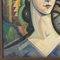 Franz Sedivy, Modernist Portrait of a Woman, 1930s, Oil on Panel, Framed, Image 4