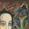 Franz Sedivy, Portrait de Femme Moderniste, 1930s, Huile sur Panneau, Encadrée 5