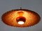 Lámpara colgante Mid-Century moderna de ratán, años 60, Imagen 6