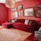 Rafaella Chaise Sofa in Red and Rusty Velvet from Biosofa 2