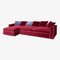 Chaise longue Rafaella de terciopelo rojo y oxidado de Biosofa, Imagen 2