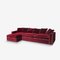 Rafaella Chaise Sofa in Red and Rusty Velvet from Biosofa 1