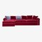 Chaise longue Rafaella de terciopelo rojo y oxidado de Biosofa, Imagen 1