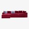 Rafaella Chaise Sofa in Red and Rusty Velvet from Biosofa 1