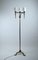 French Floor Lamp with Three Lights in Bronze and Brass, 1950s, Image 1