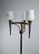 French Floor Lamp with Three Lights in Bronze and Brass, 1950s 3