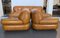 Vintage Cognac Leather Sofa and Armchairs by Sapporo for Mobil Girgi, Italy, 1970s, Set of 3 11