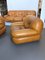 Vintage Cognac Leather Sofa and Armchairs by Sapporo for Mobil Girgi, Italy, 1970s, Set of 3 7