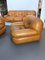 Vintage Cognac Leather Sofa and Armchairs by Sapporo for Mobil Girgi, Italy, 1970s, Set of 3, Image 7