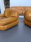 Vintage Cognac Leather Sofa and Armchairs by Sapporo for Mobil Girgi, Italy, 1970s, Set of 3 5