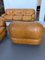 Vintage Cognac Leather Sofa and Armchairs by Sapporo for Mobil Girgi, Italy, 1970s, Set of 3, Image 8