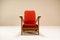 Dutch Beech and Vermillion Upholstery Lounge Chairs attributed to Groenekan 1950s, Set of 2, Image 9