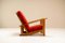 Dutch Beech and Vermillion Upholstery Lounge Chairs attributed to Groenekan 1950s, Set of 2, Image 7