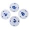 Blue Flower Braided Model Number 10/8095 Lunch Plates from Royal Copenhagen, Set of 4, Image 1