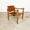 Vintage Danish Cognac Leather Safari Chair 2