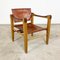 Dänischer Vintage Safari Stuhl aus cognacfarbenem Leder 10