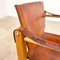 Dänischer Vintage Safari Stuhl aus cognacfarbenem Leder 6